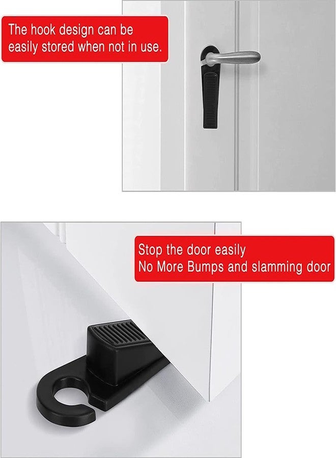 Fapiwen Door Stopper for Home, Fapiwen 3Pcs Non-Slip Door Wedges, Baby Safety Wedge with Rubber Hook Door Stop Stoppers Block Wedge Doorstops for Home Office Warehouses Classrooms (Black) - Image 5